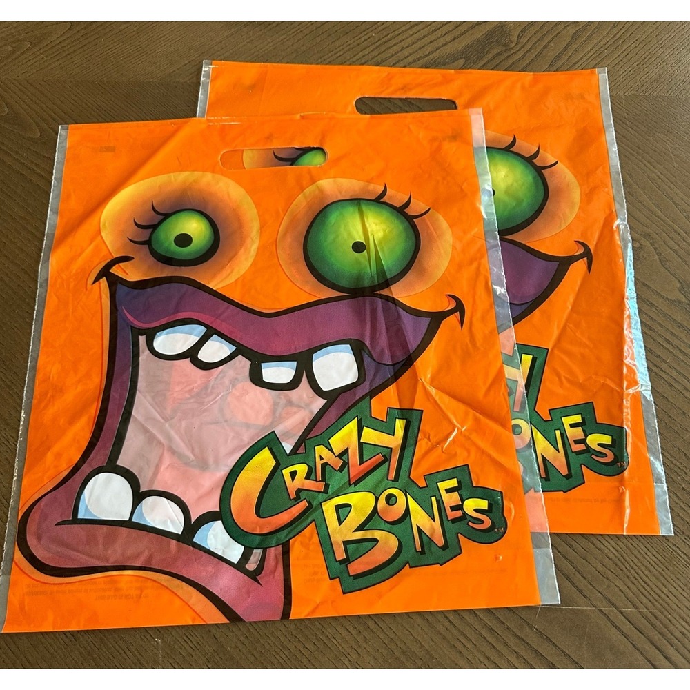 Vintage 1999 Crazy Bones Target Promo Plastic Bags Frito Lay Pepsi Lot of 2